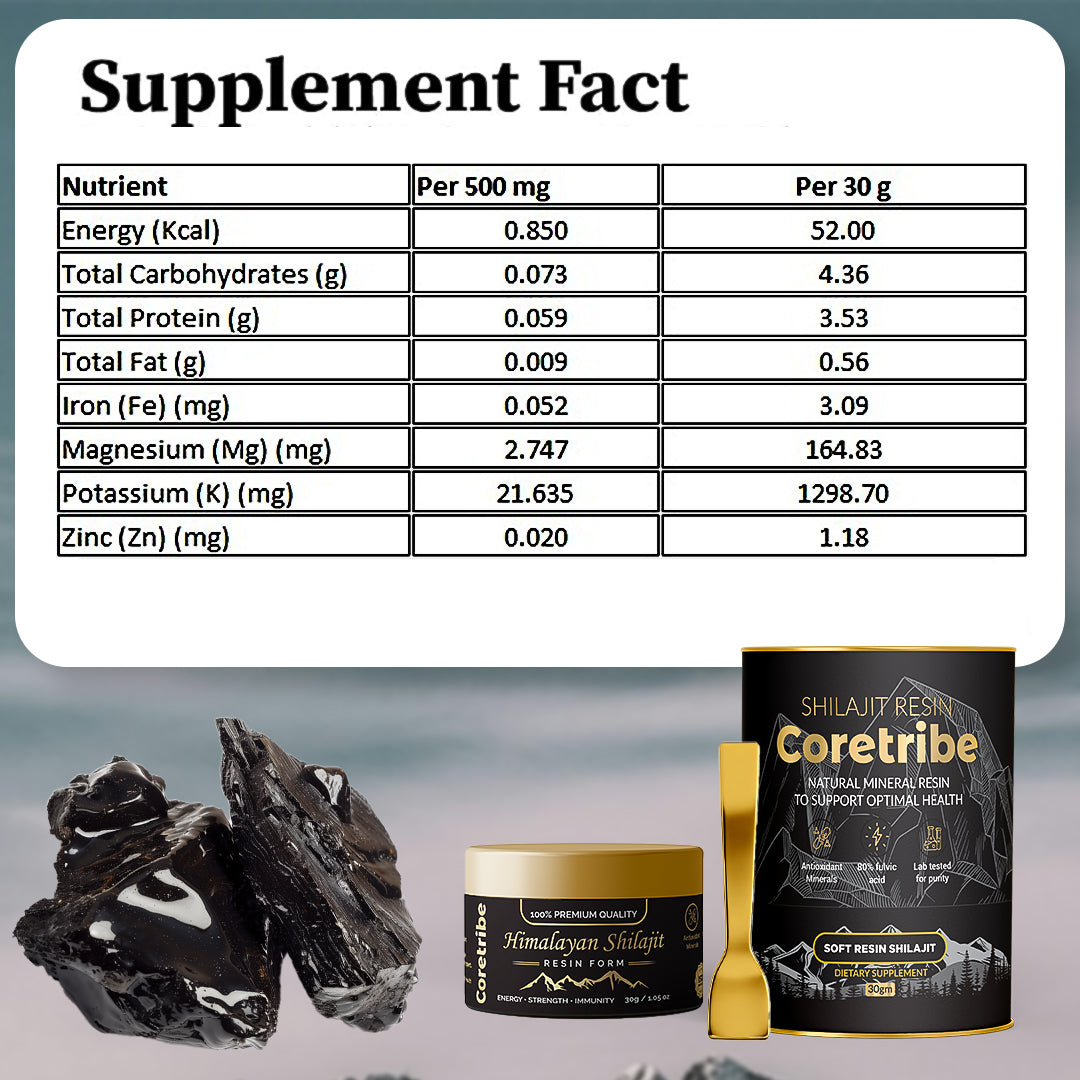 Coretribe ® Pure Himalayan Shilajit Resin 30g Pack