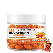 Coretribe Whole Berry Sea Buckthorn Oil Softgels, 1000 mg, 60 Count, Omega 3-6-7-9 Fatty Acid Dietary Supplement for Skin, Hair & Daily Wellness Support