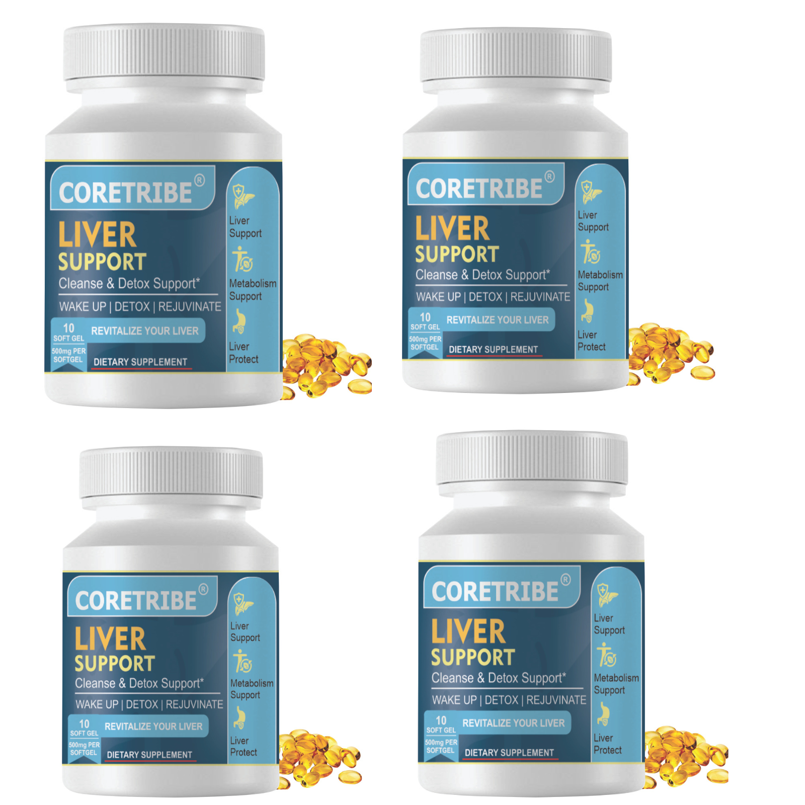 Coretribe Ayurvedic Liver Detox & Cleanse Softgels with Arka Pushpa & Kshupa Swarasa Siddha Tila Taila | Healthcare Support for Liver Wellness, Digestive Health | 10 Count