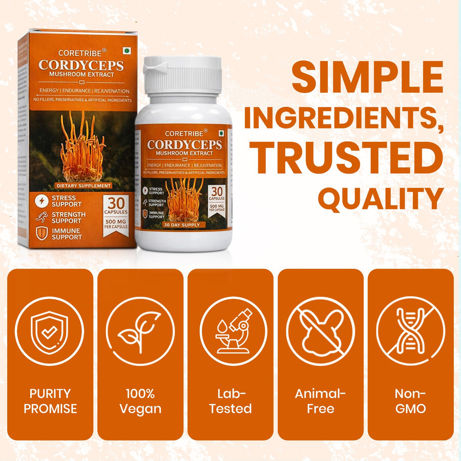 Coretribe® Cordyceps Militaris Mushroom Extract Capsules