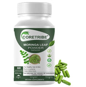 CoreTribe Moringa Capsules - Pure Moringa Powder, Energy, Skin, Immune & Gut Health Superfood, Rich in Antioxidants, Essential Vitamins & Amino Acids, Natural Green Superfood Supplement - 60 Count